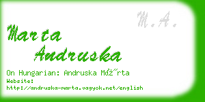 marta andruska business card